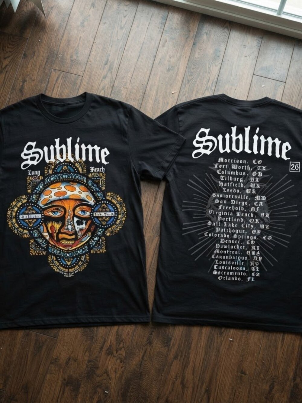 Sublime World Tour 2026 Long Beach Double Sided City List T-Shirt